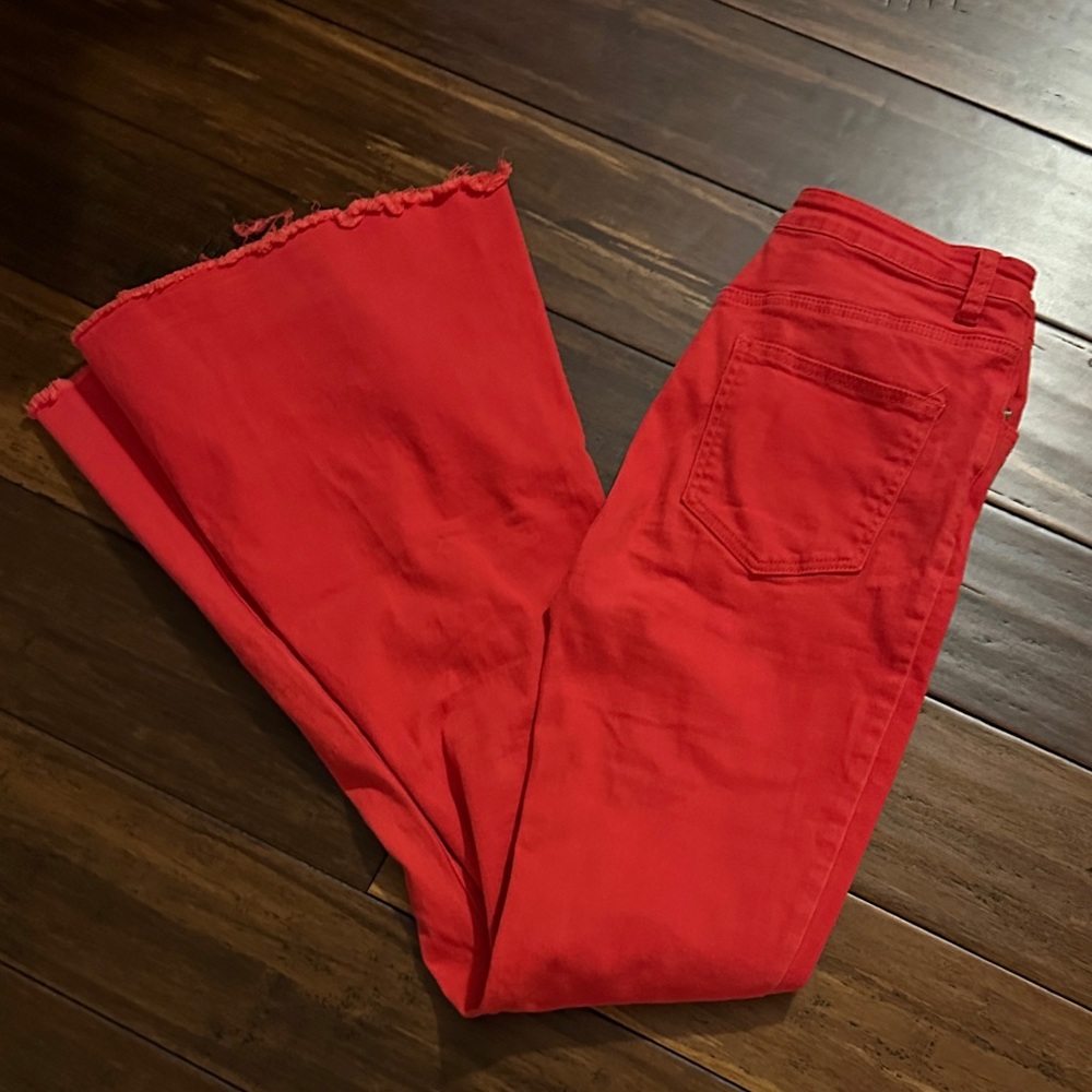SHEIN Red Flare Women's Jeans